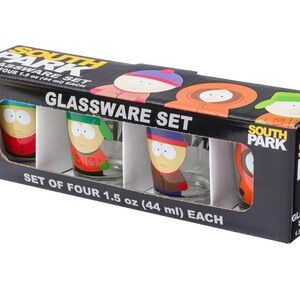 Silver Buffalo South Park Main Characters Mini Glass Set – 4pc, 1.5 Ounces Each